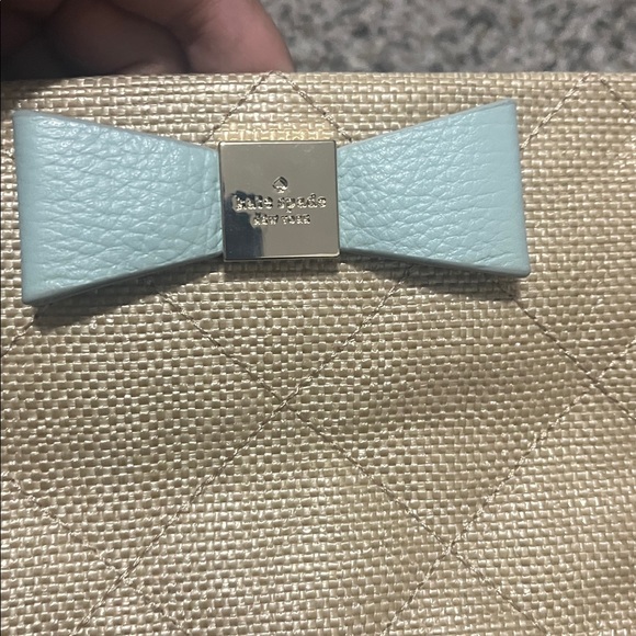 Kate Spade Mint Chic Two-Tone Raffia and Leather Crossbody Bag - Picture 4 of 4